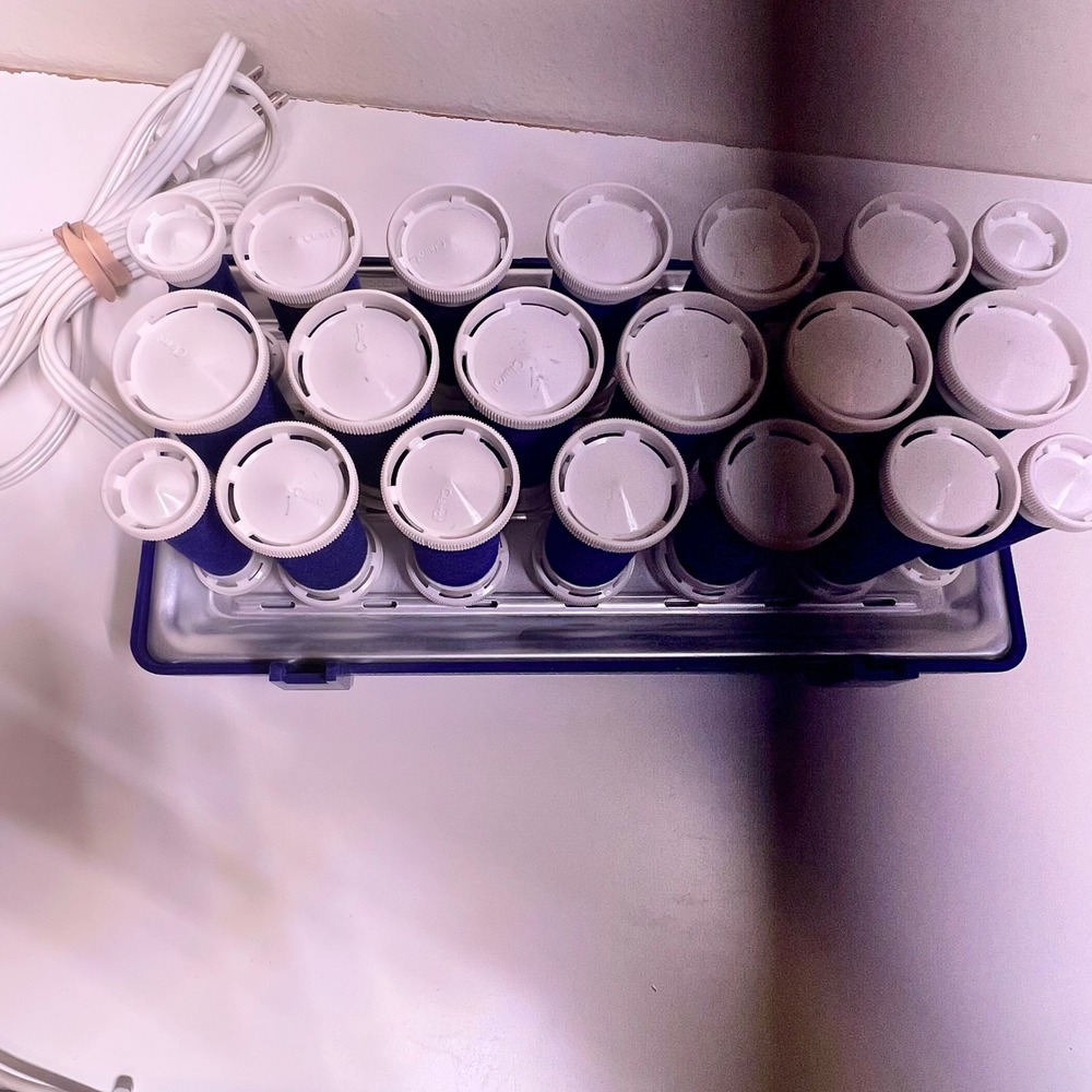 Clairol K-40 Aqua-Curl Steam Hairsetter Blue 20 Velvety Rollers Vintage 1992 - Picture 11 of 16